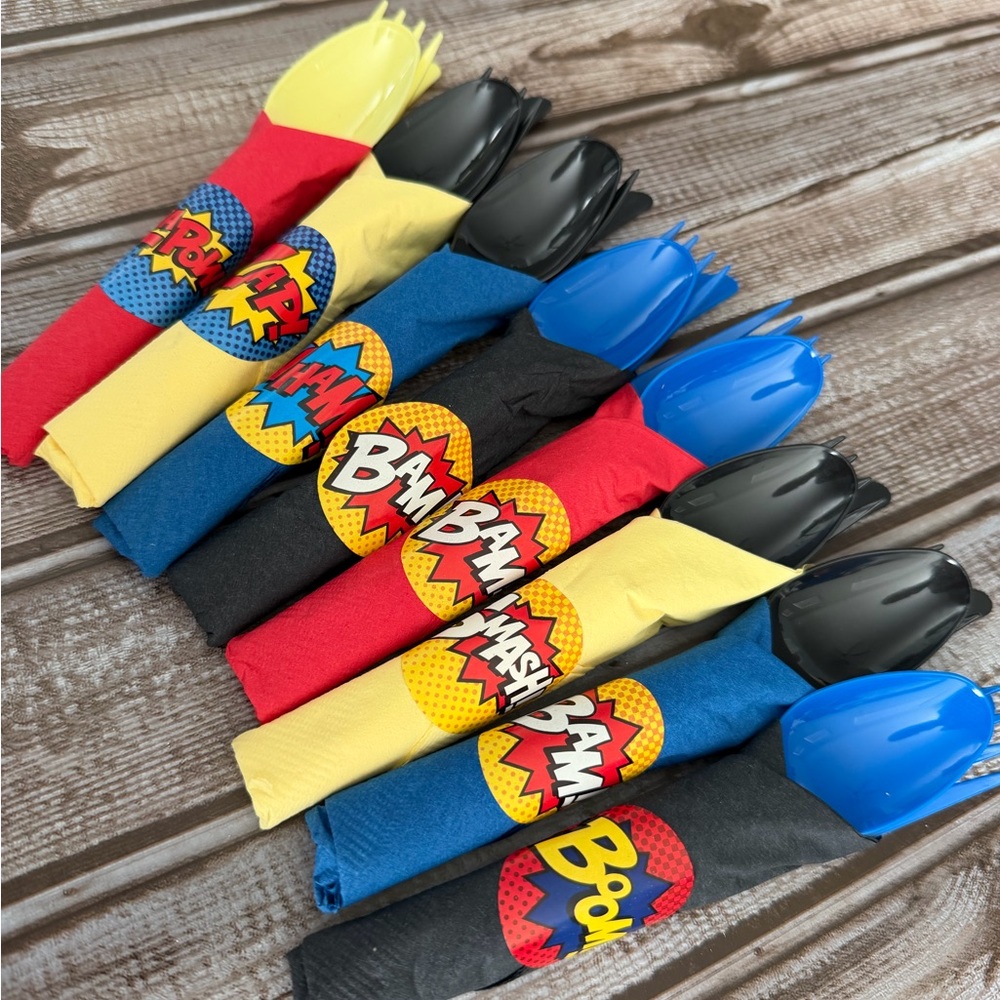 Superhero Kids Party Cutlery sets - 20 pack Assorted